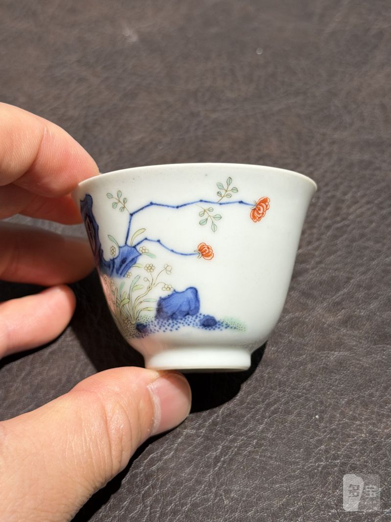 清康熙 斗彩花神杯一对 - 图12